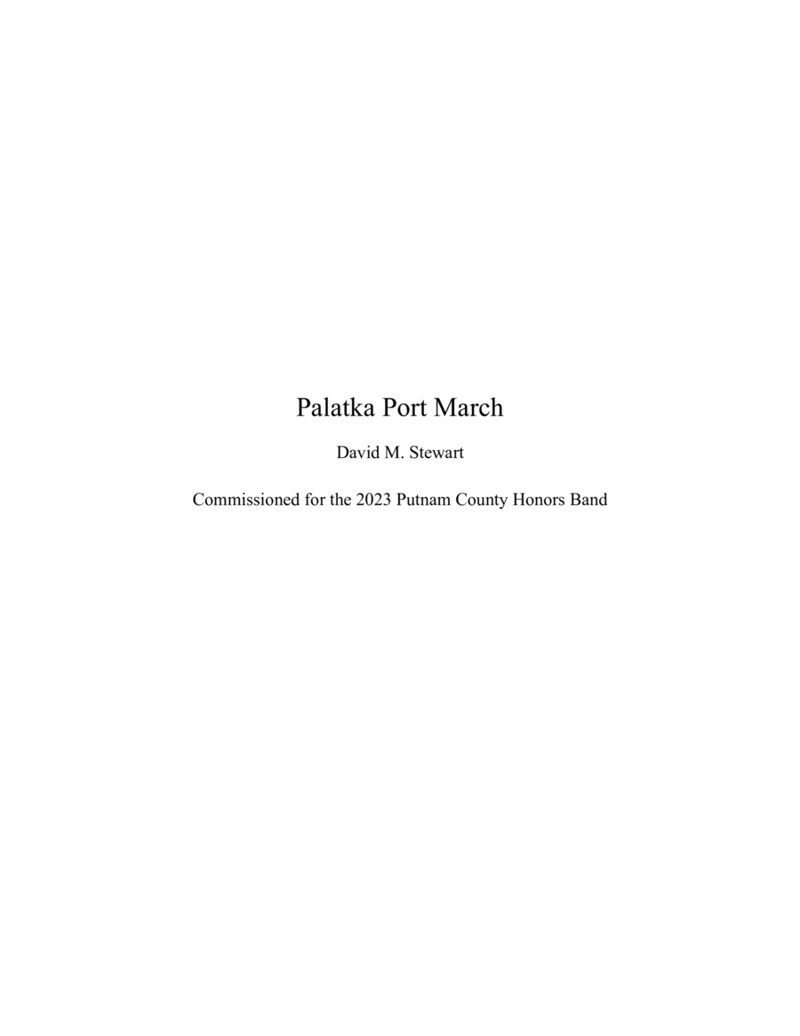 The Palatka Port March Concert Band scores gallery preview page 1