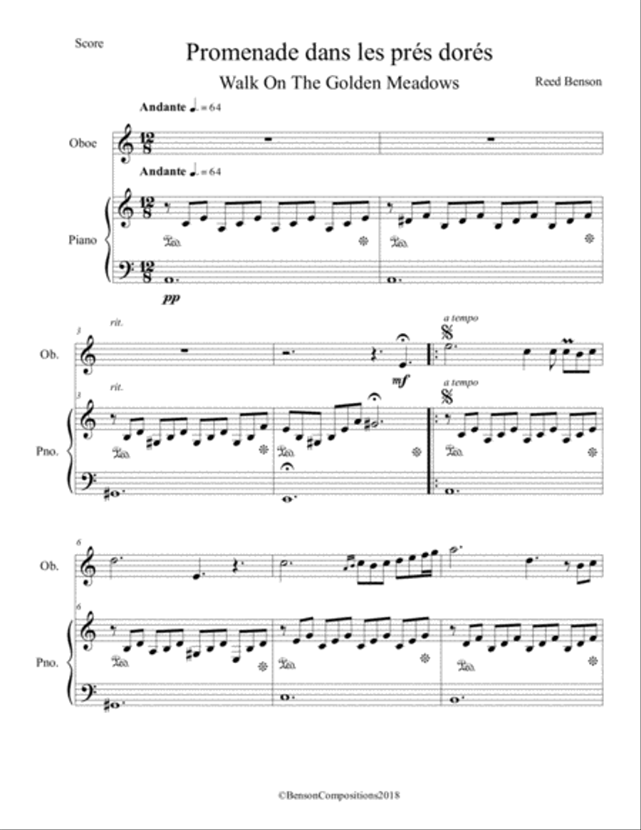 Promenade Dans Les Prés Dorés Piano scores gallery preview page 1