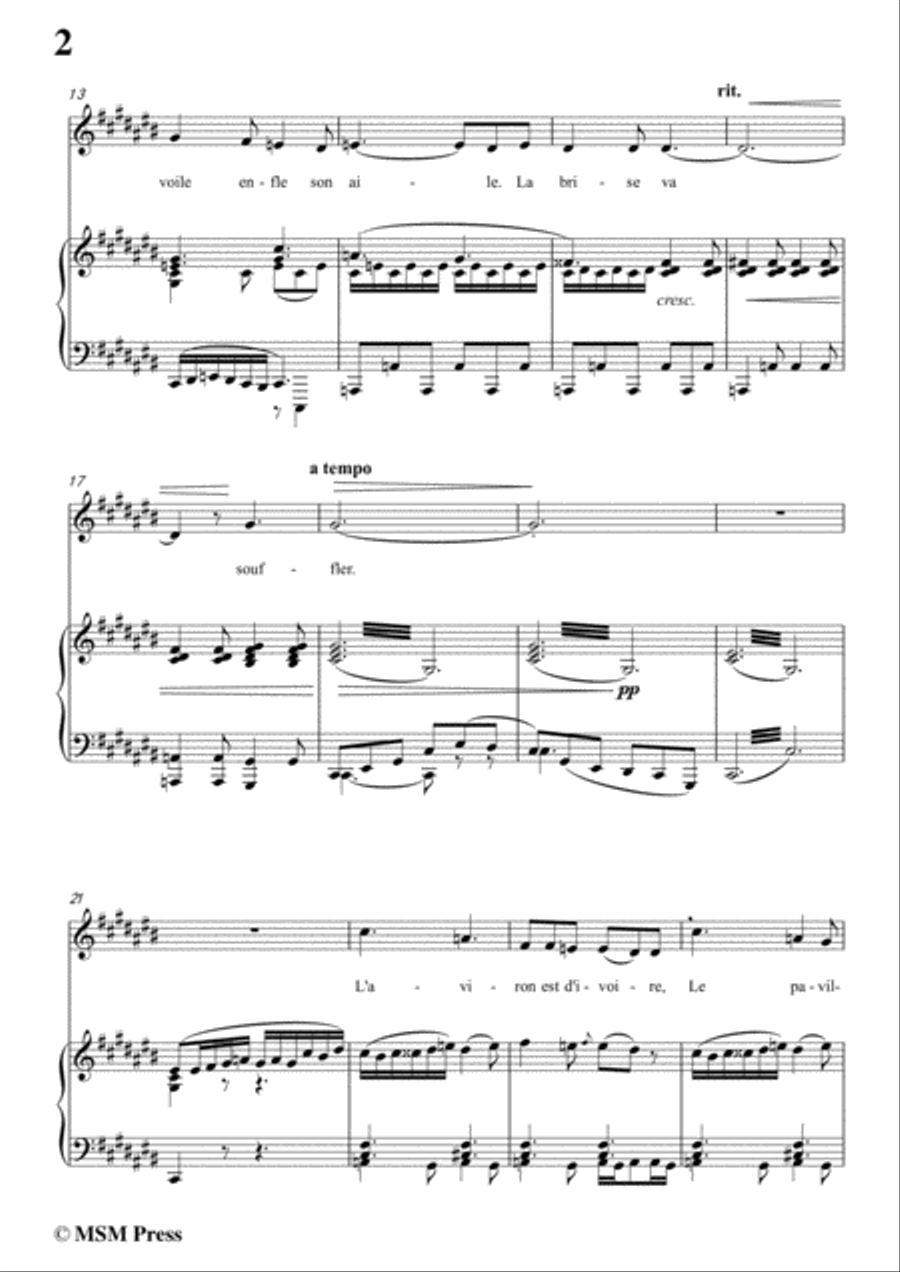Berlioz-L'ile Inconnue in C sharp Major,for voice and piano Voice Solo scores gallery preview page 4