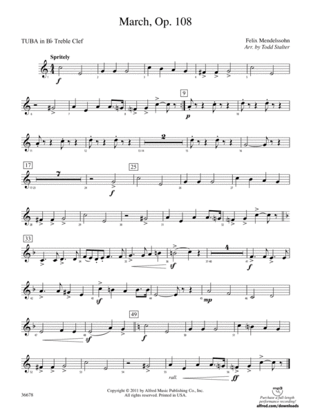 March, Op. 108: (wp) B-flat Tuba T.C.