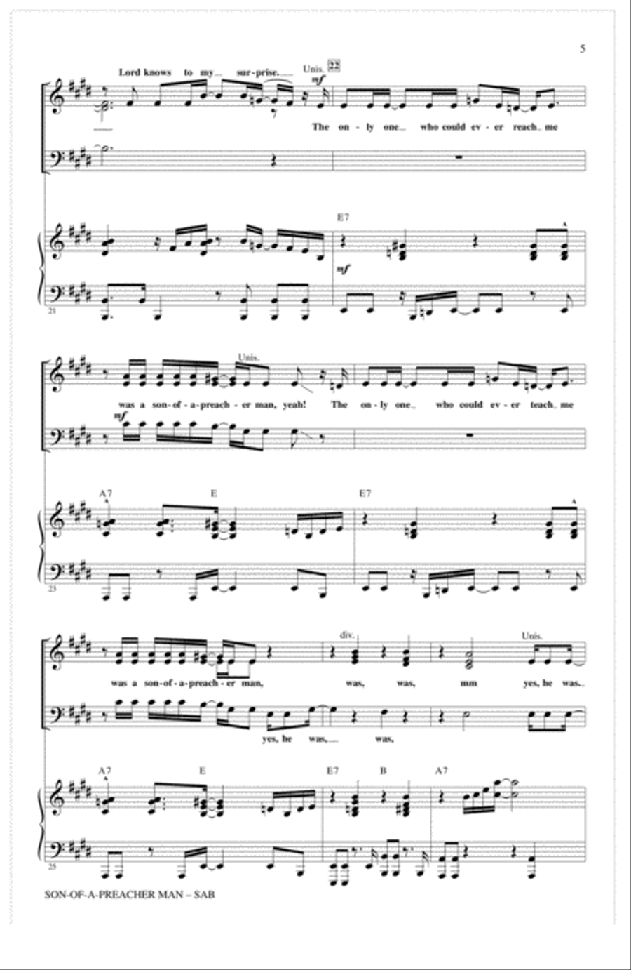 Son-Of-A-Preacher Man (arr. Mac Huff) 3-Part scores gallery preview page 4