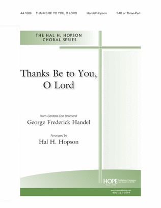 Book cover for Thanks Be to You, O Lord