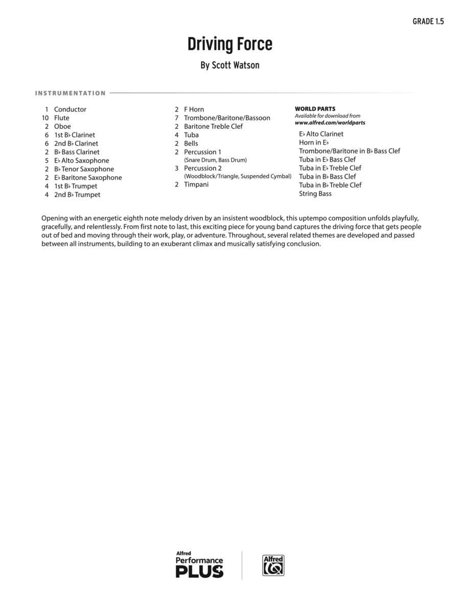 Driving Force: Score Concert Band scores gallery preview page 1