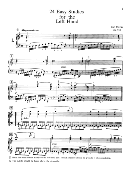 Czerny -- 24 Studies for the Left Hand, Op. 718