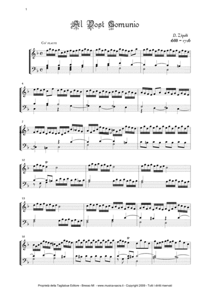 AL "POST COMUNIO" - Zipoli - From Sonate d’Intavolatura per Organo e Cimbalo image number null