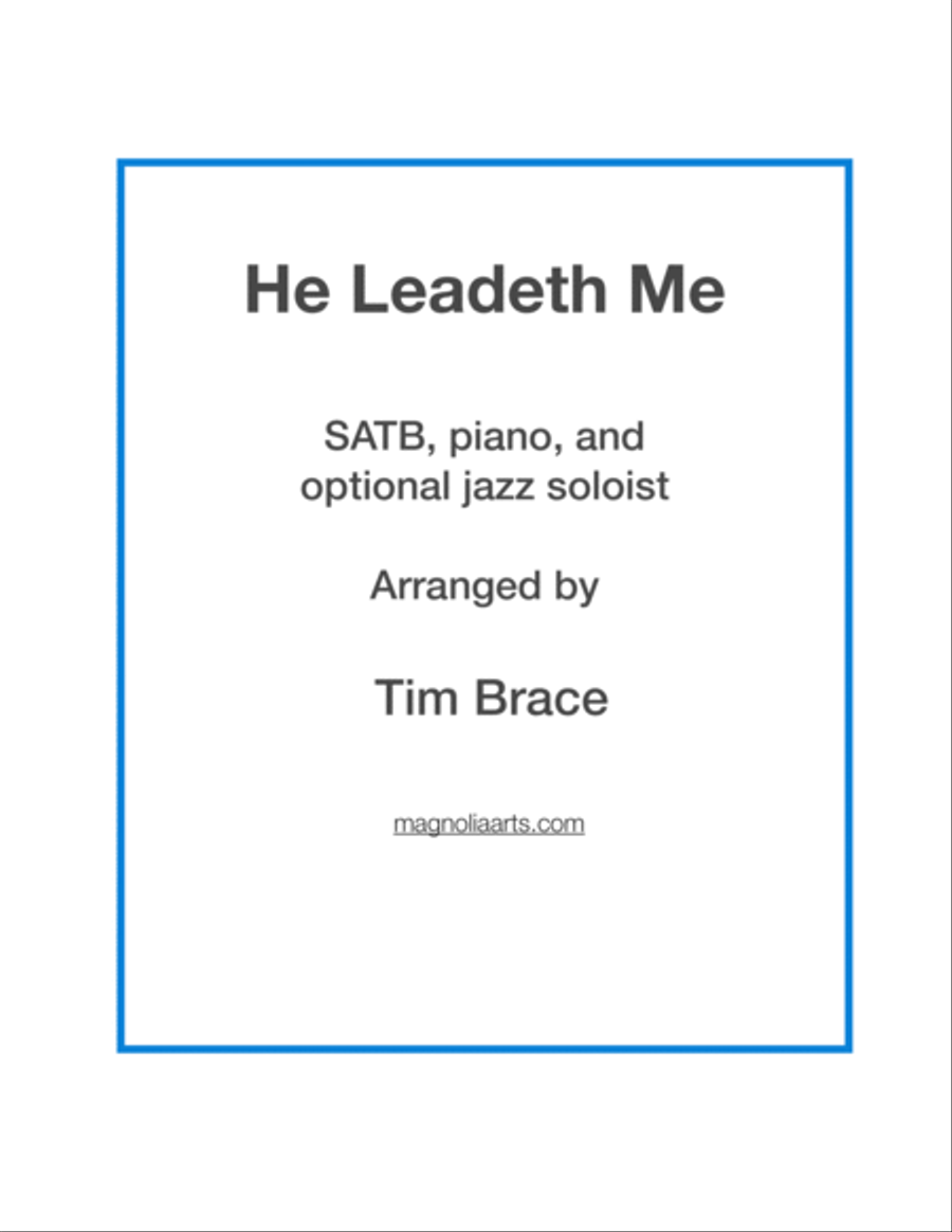 He Leadeth Me (choir + piano + jazz soloist) 4-Part scores gallery preview page 1