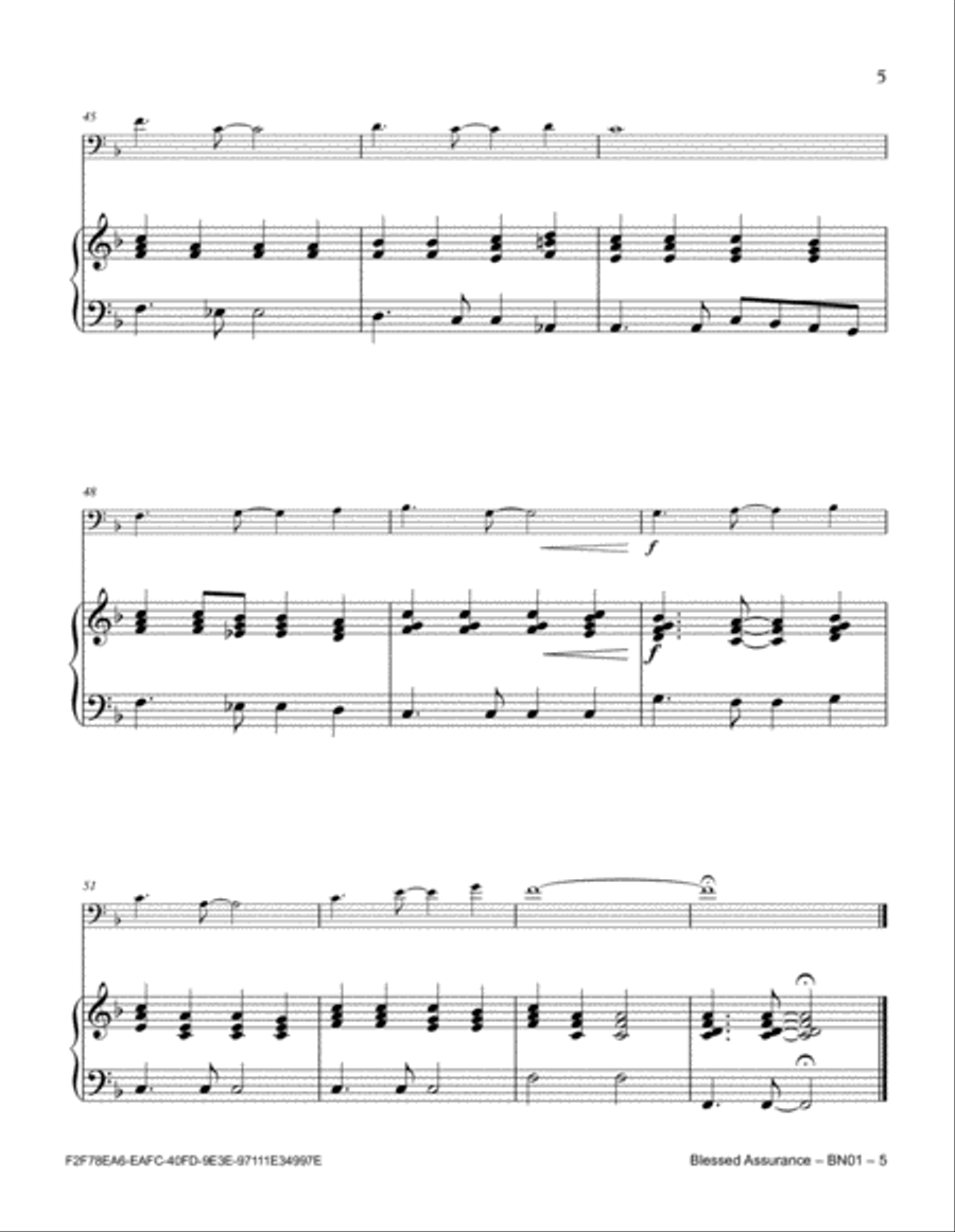 Blessed Assurance Bassoon scores gallery preview page 5