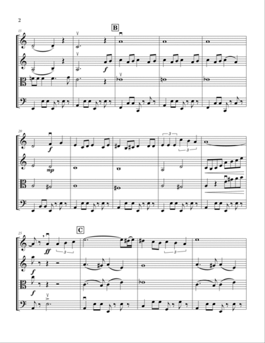 Arabian Nights (reprise) String Quartet scores gallery preview page 2