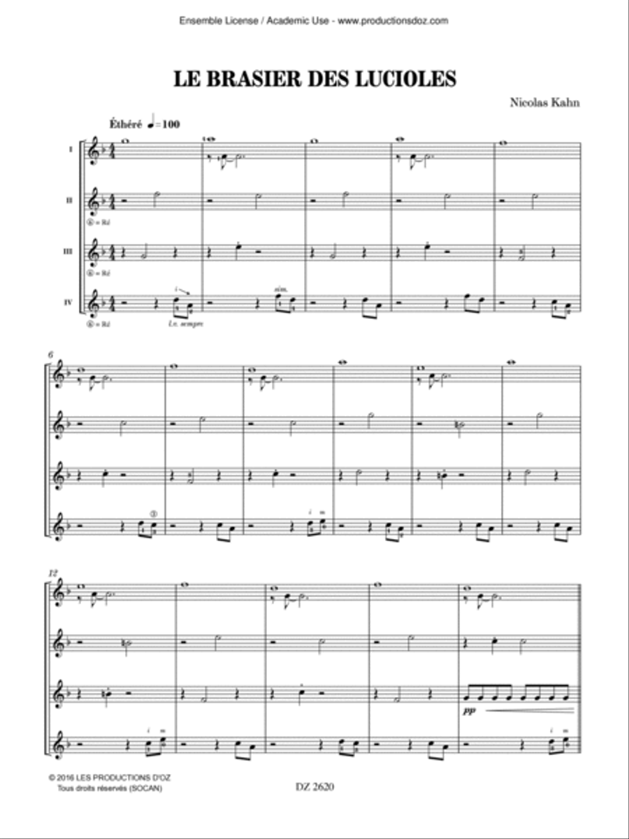 Le brasier des lucioles Le brasier des lucioles Guitar Ensemble scores gallery preview page 3