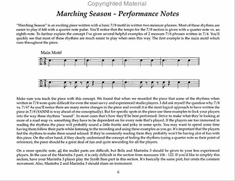 Marching Season Percussion Ensemble scores gallery preview page 2