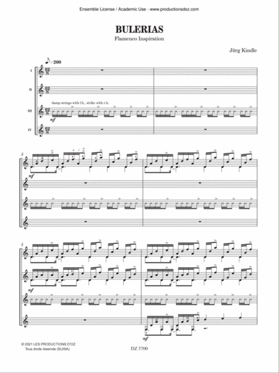 Flamenco Inspiration - Bulerias Guitar Ensemble scores gallery preview page 2