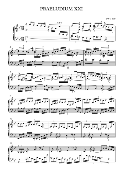 Prelude and Fugue (3 parts) in B flat Major BWV 890
