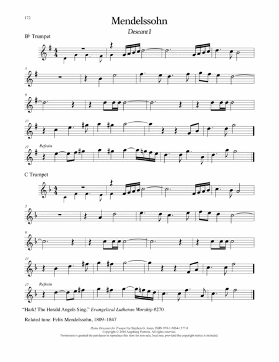 Hymn Descants for Trumpet C Trumpet scores gallery preview page 173
