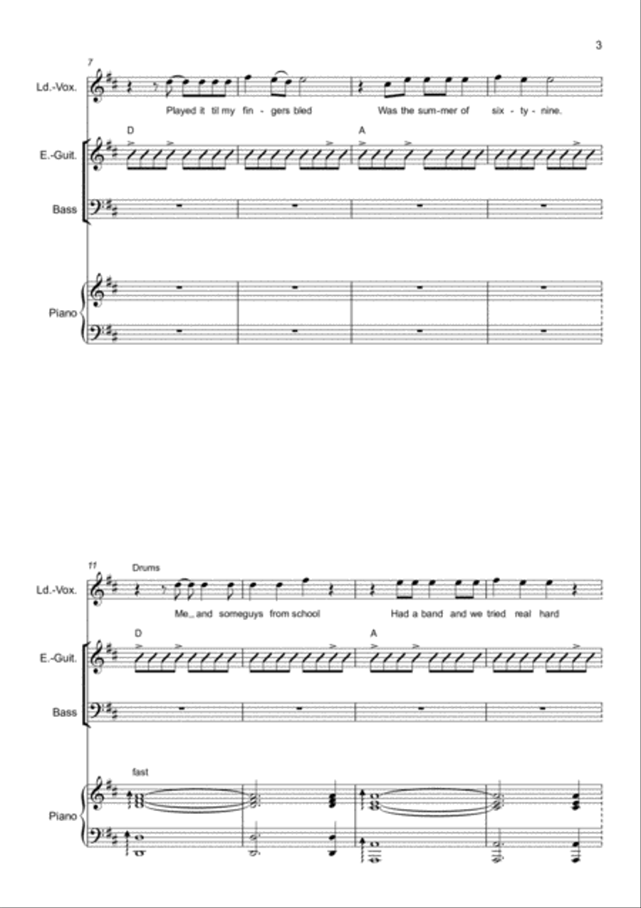 Summer Of '69 Summer Of '69 Piano, Vocal, Guitar scores gallery preview page 3