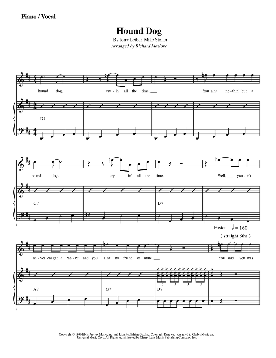 Hound Dog Hound Dog Large Ensemble scores gallery preview page 1