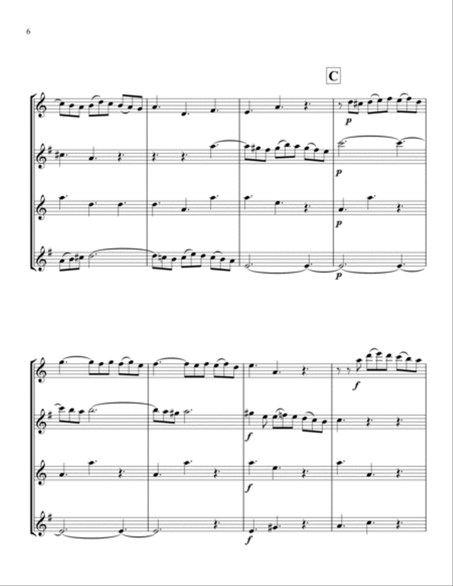 Symphony No. 7 in Bb Saxophone Quartet scores gallery preview page 6