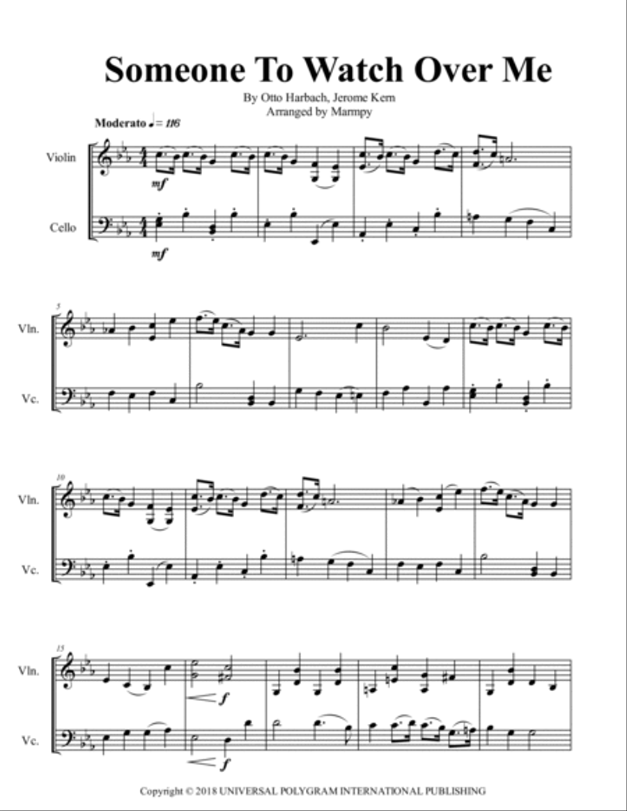 Someone To Watch Over Me Set of Parts scores gallery preview page 2