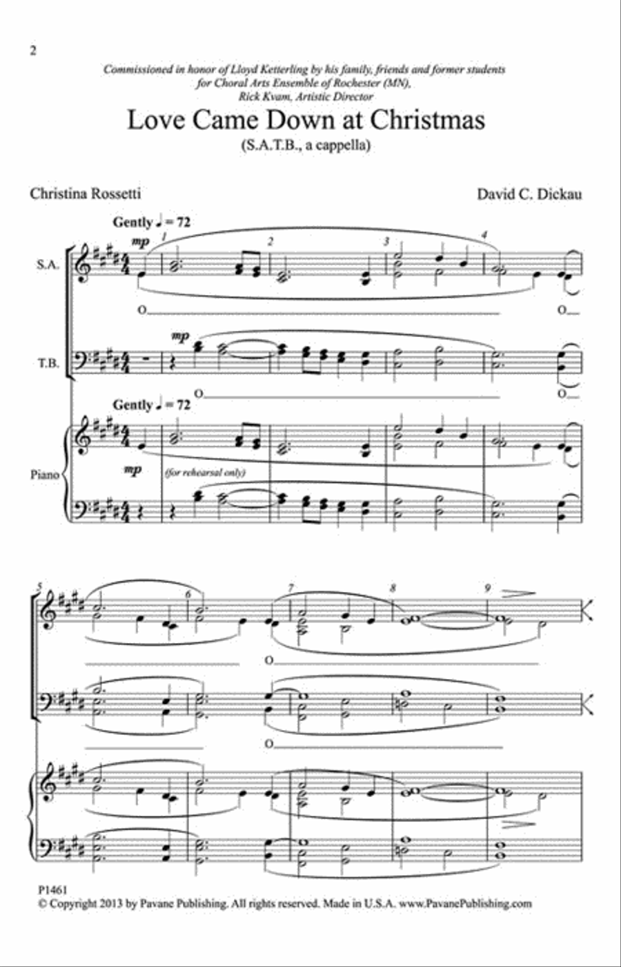 Love Came Down at Christmas 4-Part scores gallery preview page 2