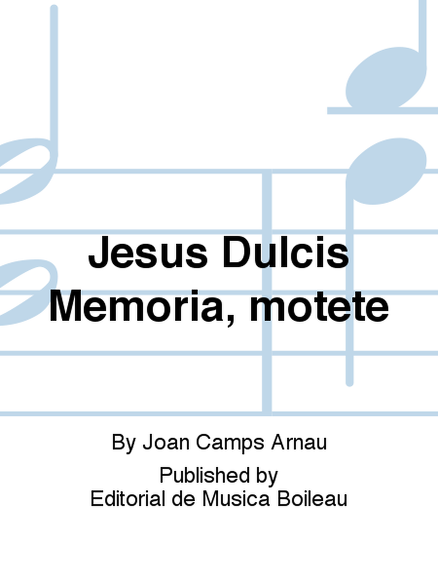 Jesus Dulcis Memoria, motete