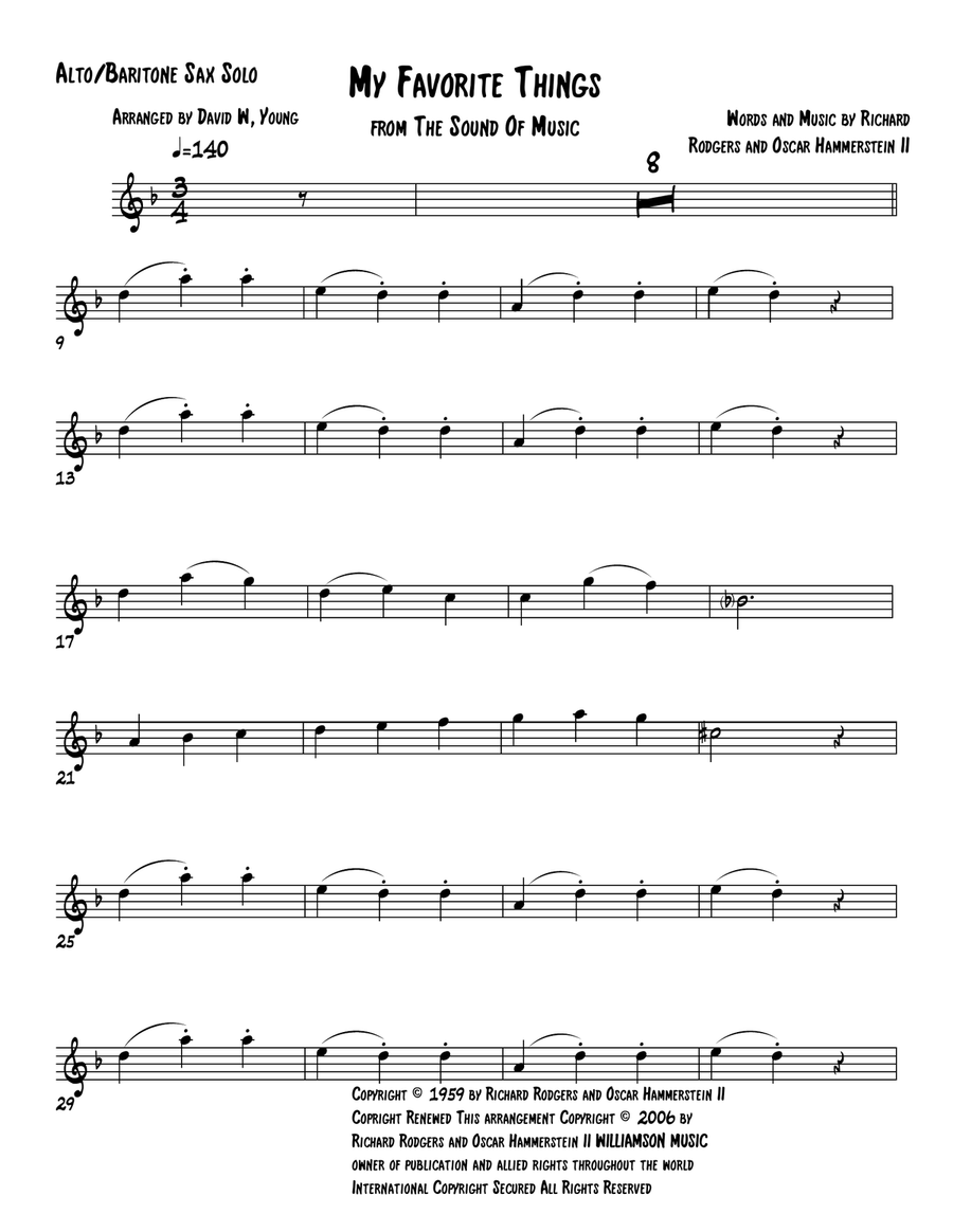 My Favorite Things Alto Saxophone scores gallery preview page 1
