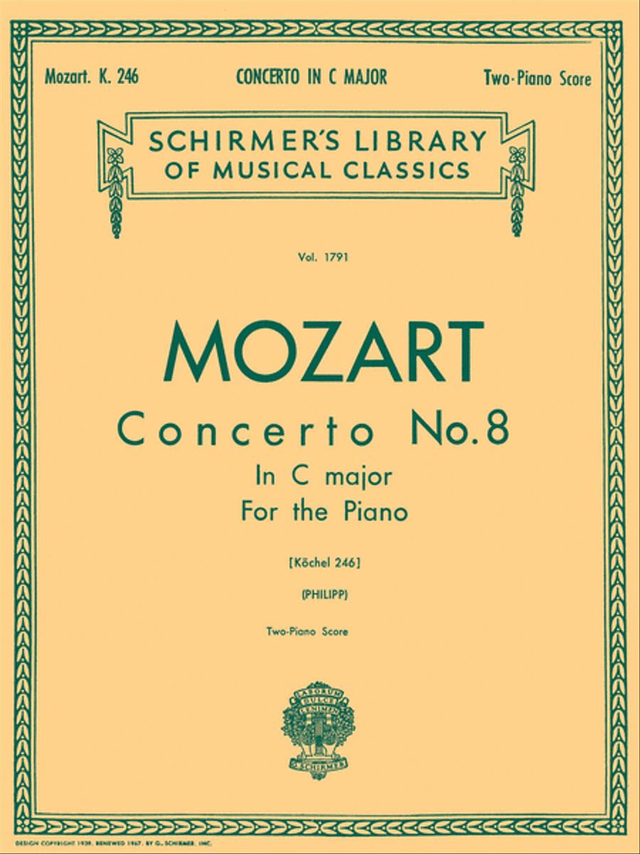 Concerto No. 8 in C, K.246 Piano scores gallery preview page 1