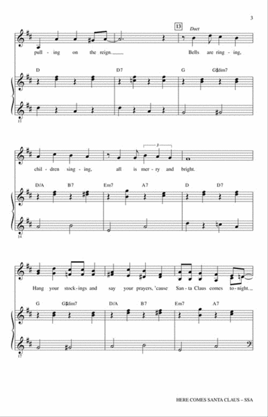 Here Comes Santa Claus SSA scores gallery preview page 3