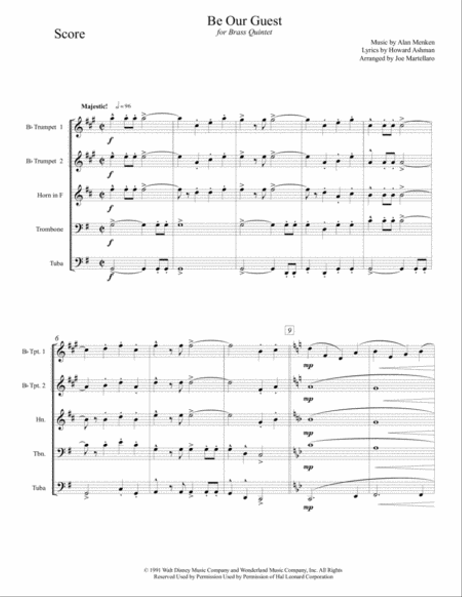 Be Our Guest Brass Ensemble scores gallery preview page 2