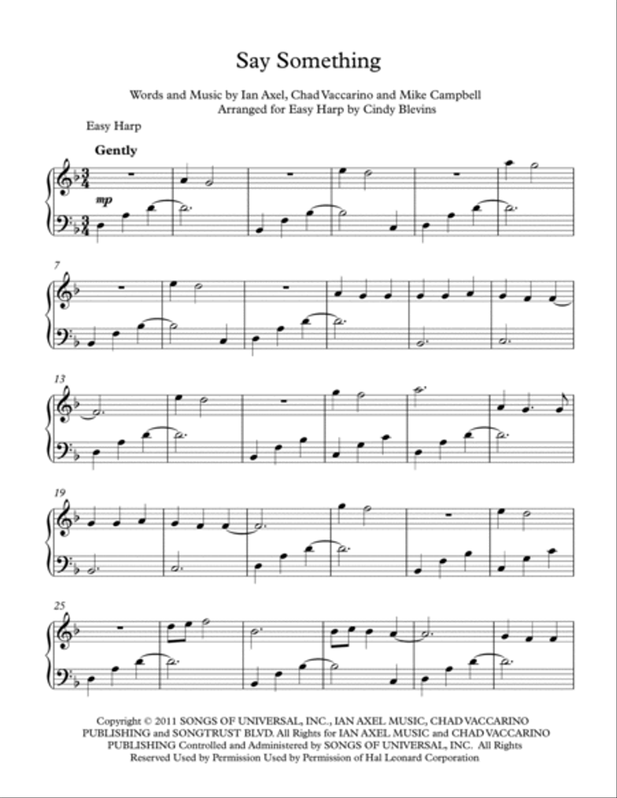 Say Something Harp scores gallery preview page 2