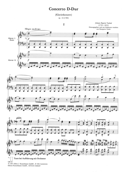 Piano concerto D major Op. 14
