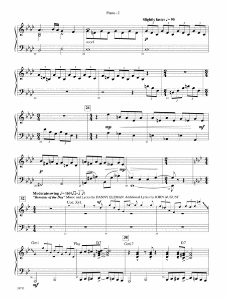 Corpse Bride, Selections from: Piano Accompaniment