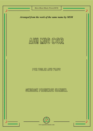 Book cover for Handel-Ah! mio cor,for Violin and Piano