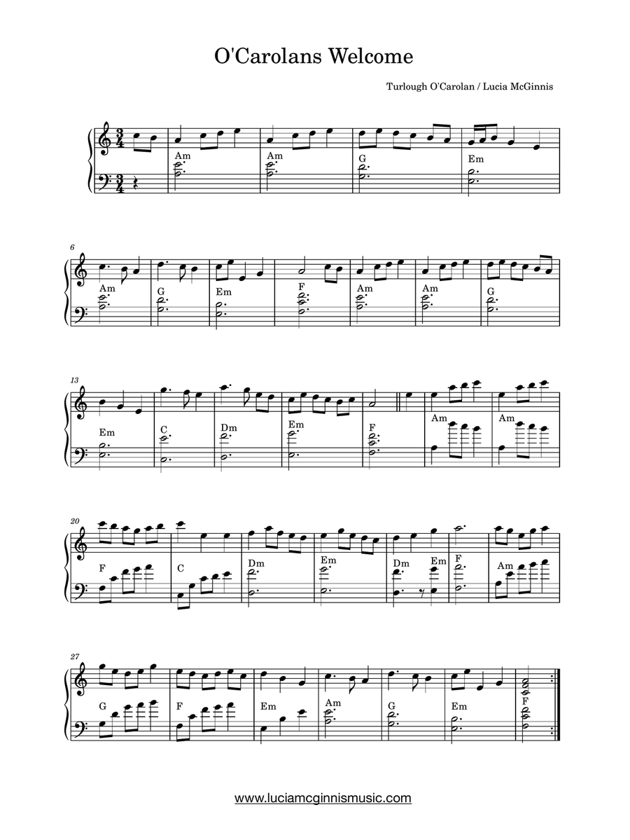 O'Carolans Welcome Celtic Harp scores gallery preview page 2