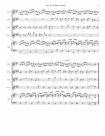 Jesu, Joy Of Man's Desiring (for Saxophone Quartet and Piano) image number null
