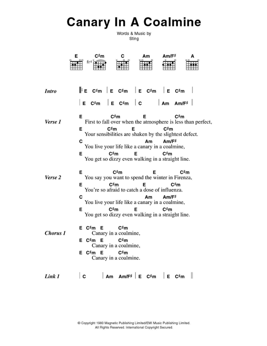 Canary In A Coalmine Acoustic Guitar scores gallery preview page 1