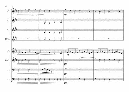 Amor - Lamento Della Ninfa (Monteverdi) (Clarinet choir w. 'Cello & CB) image number null