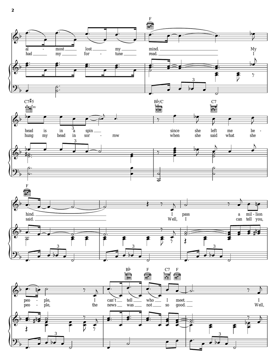 I Almost Lost My Mind I Almost Lost My Mind Piano, Vocal, Guitar scores gallery preview page 2