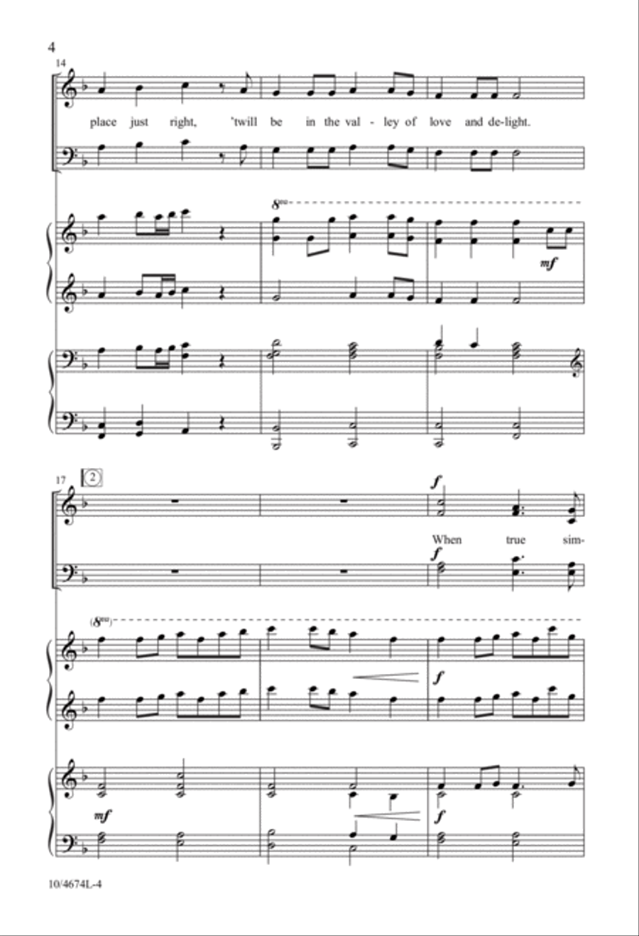 Simple Gifts 4-Part scores gallery preview page 4