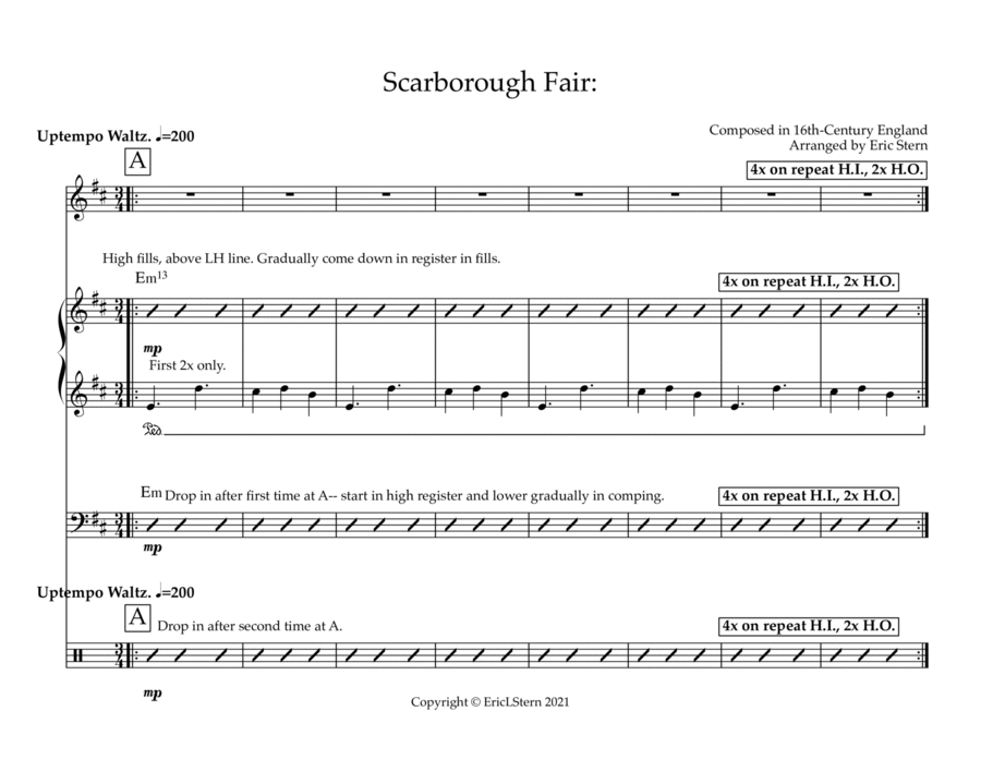 Scarborough Fair Jazz Ensemble scores gallery preview page 1
