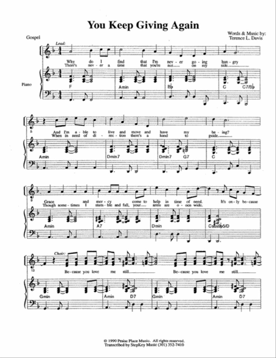 You Keep Giving Again You Keep Giving Again Choir scores gallery preview page 2
