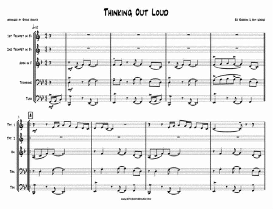 Thinking Out Loud Brass Ensemble scores gallery preview page 1