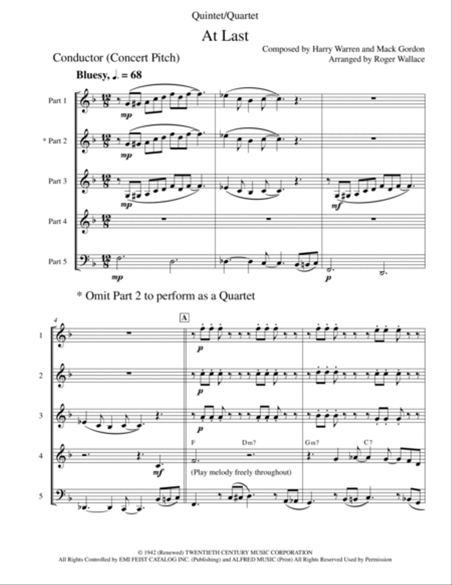 At Last Saxophone Quartet scores gallery preview page 2