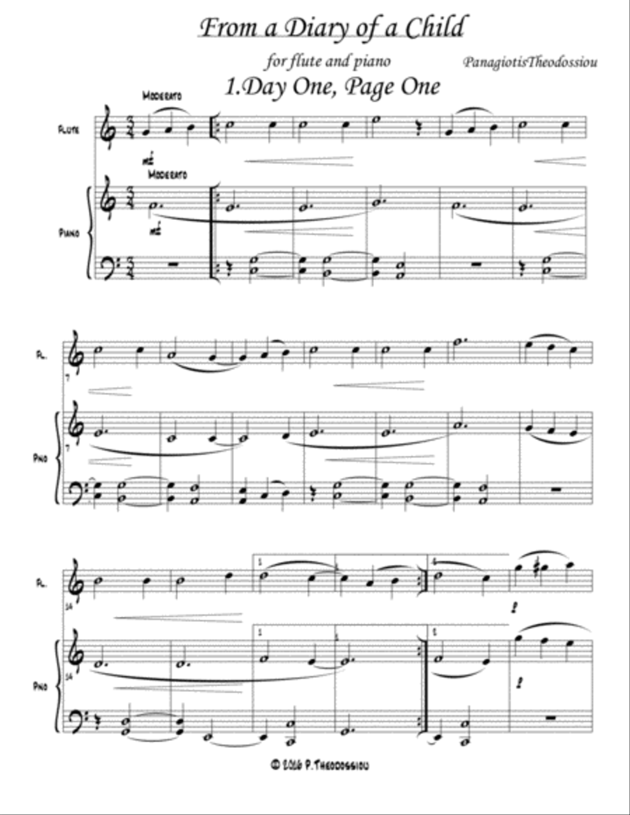 From a Diary of a Child (flute - piano version) Flute Solo scores gallery preview page 4