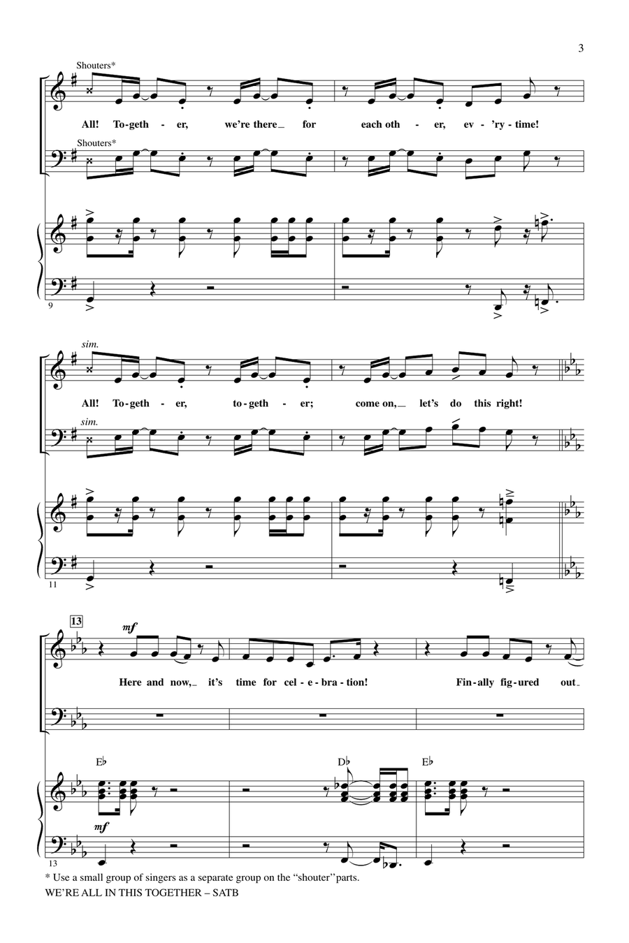 We're All In This Together (from High School Musical) (arr. Alan Billingsley) 4-Part scores gallery preview page 2