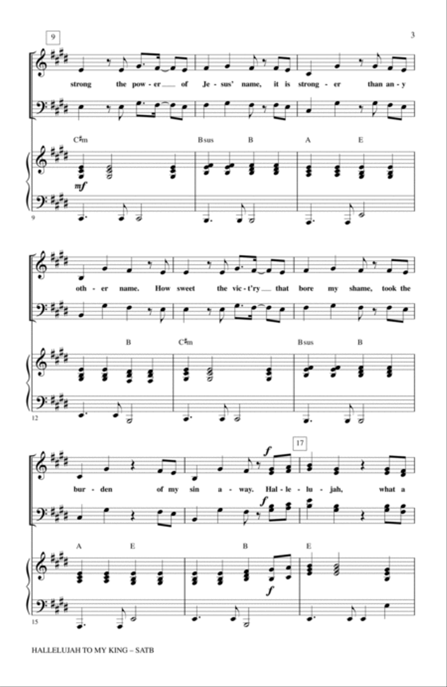 Hallelujah To My King 4-Part scores gallery preview page 2