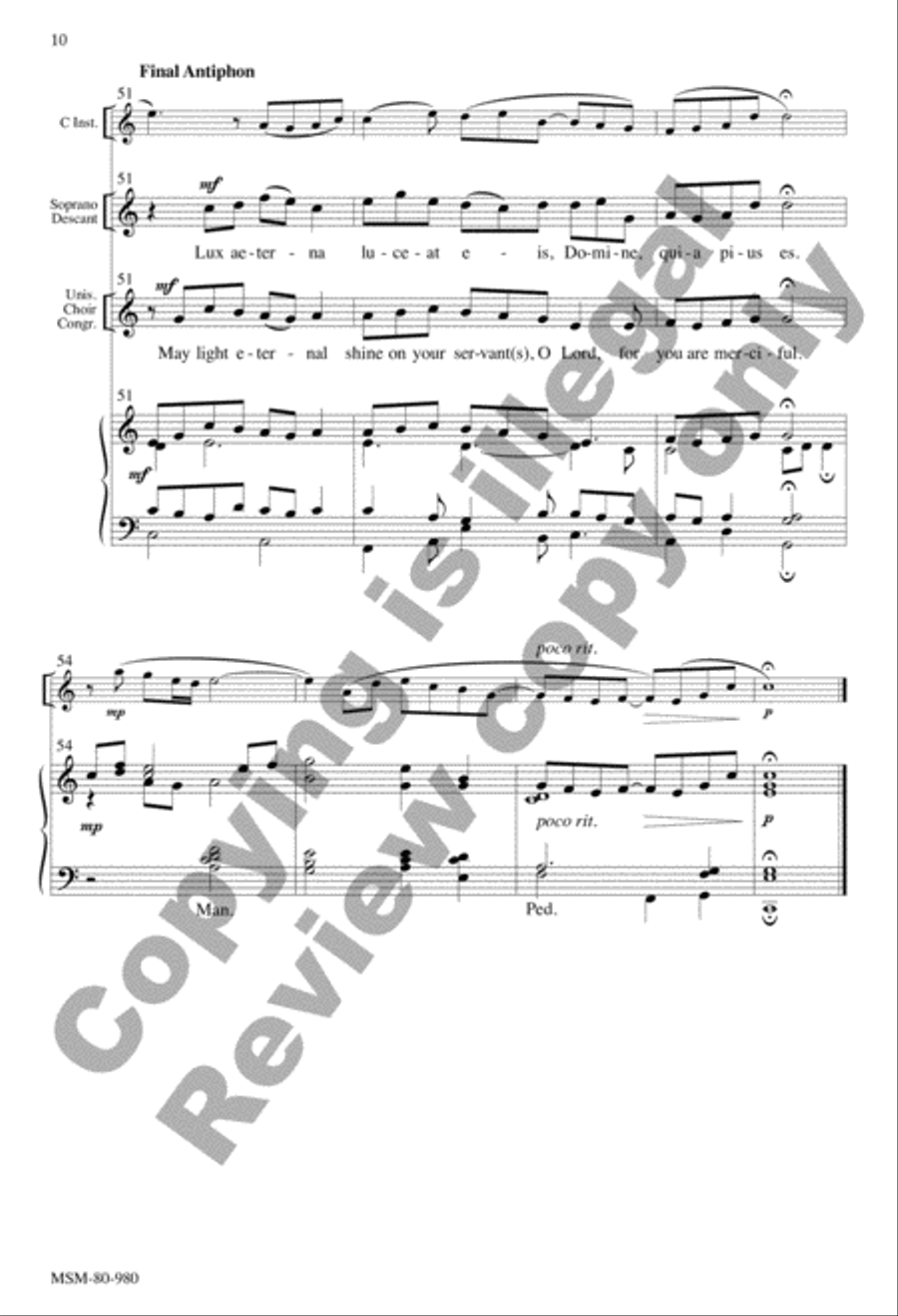 May Light Eternal Shine on Your Servant: Communion Antiphon for the Mass of Christian Burial 4-Part scores gallery preview page 10