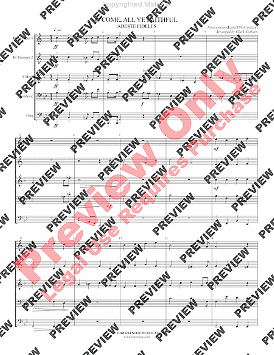 O Come, All Ye Faithful O Come, All Ye Faithful Brass Quintet scores gallery preview page 3