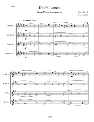 Dido's Lament (Sax Quartet)