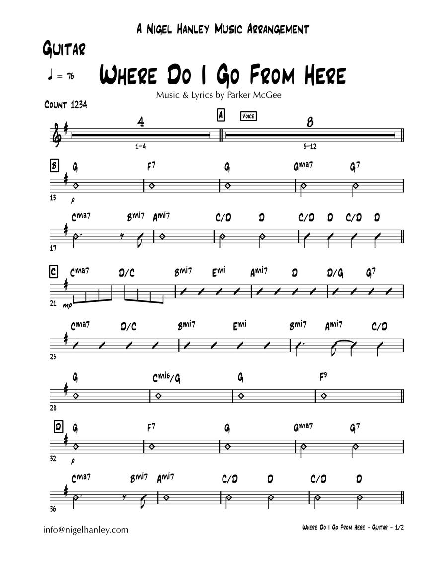 Where Do I Go From Here Jazz Ensemble scores gallery preview page 1