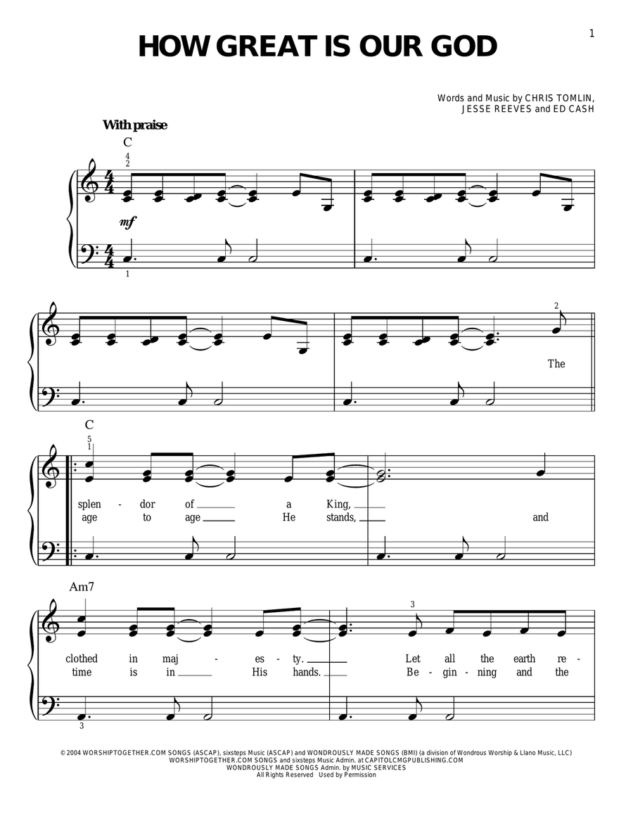 How Great Is Our God Easy Piano scores gallery preview page 1