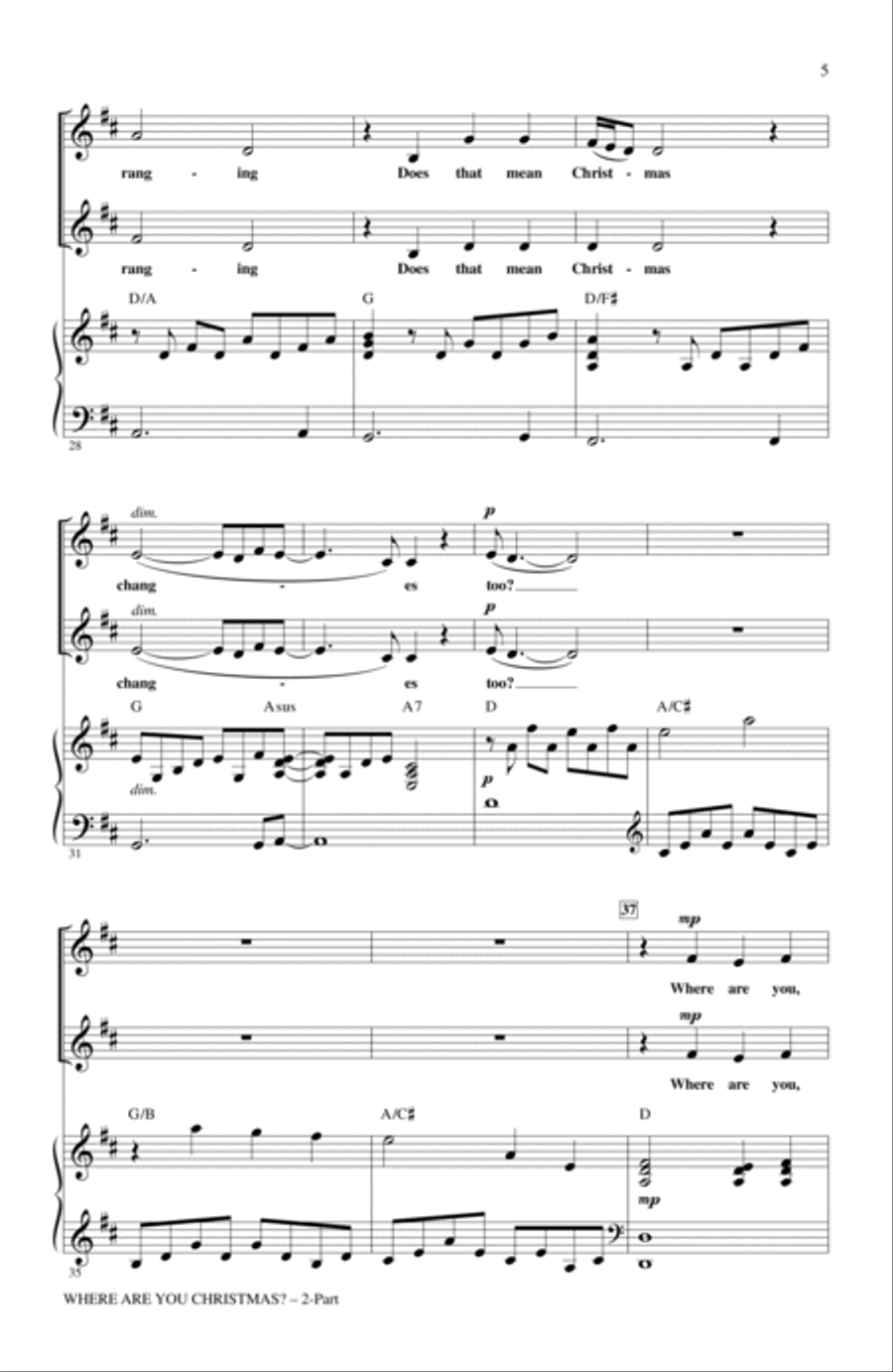 Where Are You Christmas? (arr. Mac Huff) (from How The Grinch Stole Christmas) 2-Part scores gallery preview page 4